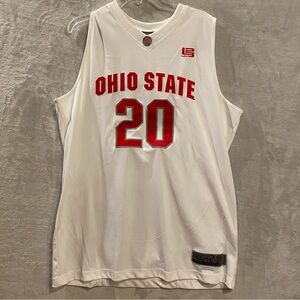 Ohio State Jersey Men’s XL White Nike Elite #20 LJ23 Stitched Basketball NCAA